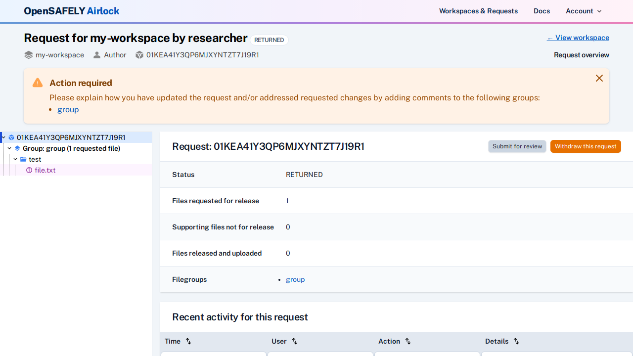 Withdraw request button